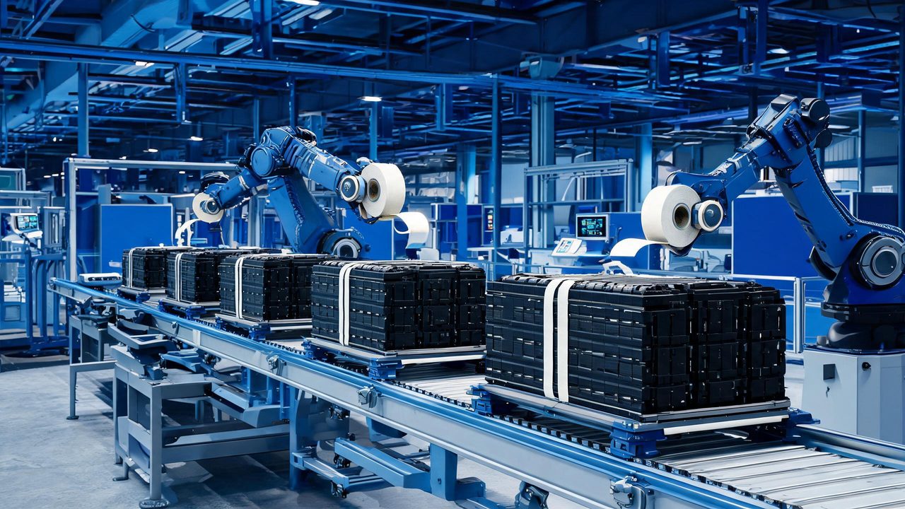 EV battery pack assembly with adhesive tape fixing
